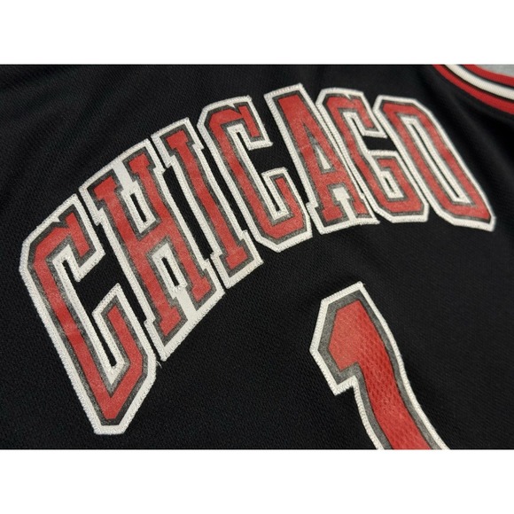 Chicago Bulls Derrick Rose #1 Youth Medium Adidas NBA Jersey Black Swingman Sewn - Picture 4 of 11
